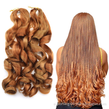 22inch Loose Wave Crochet Hair Braiding Curly Braiding Hair Extensions Synthetic Spiral Curl Ombre French Braiding Extension